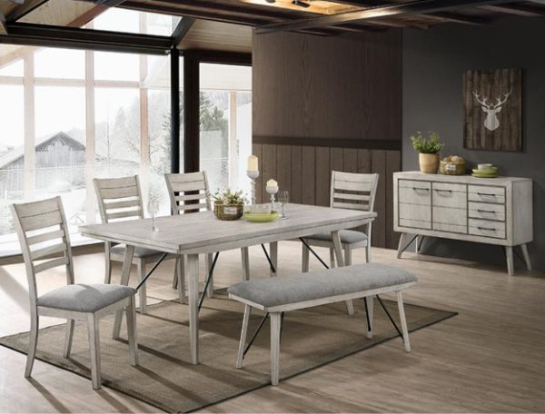 White Sand Dinning Table set 7 PC 2132