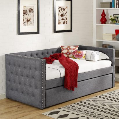 Grey Velvet Daybed 5335