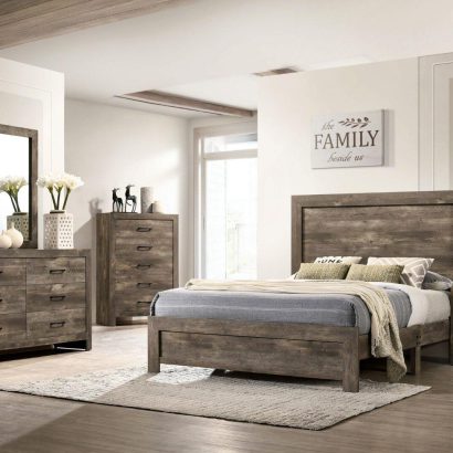 Larissa CM7148 4-Piece Rustic Queen Bedroom Set | Timeless Elegance