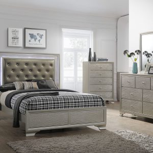 Lyssa 4300 5-Piece Bedroom Set | Glamorous LED-Lit Queen Ensemble