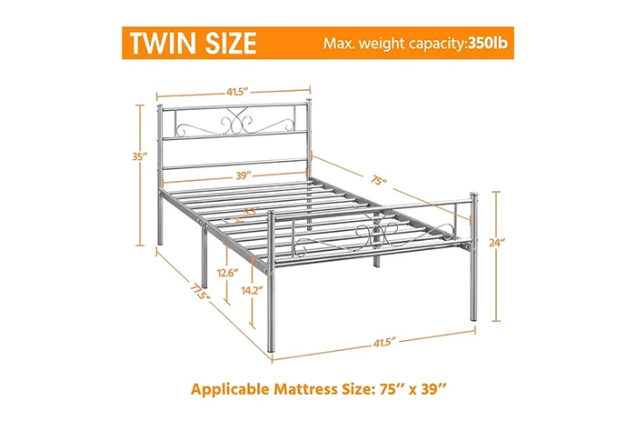 Costoffs Metal Bed with Headboard - Image 3