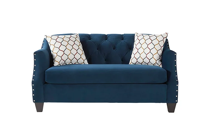 Sofa & Loveseat Indigo Blue 2 Piece Living Room Set - Image 3