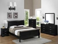 Louis Philip Black Bed B3900