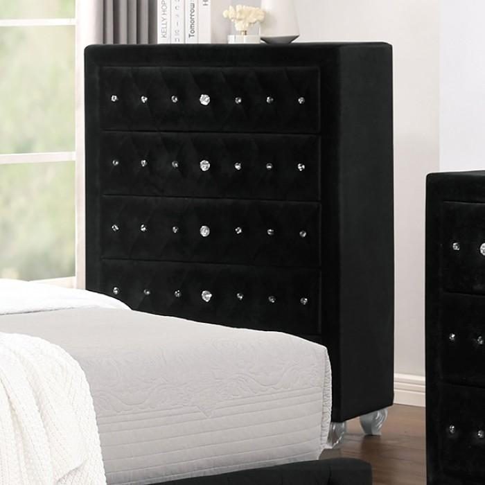 Black Solid Wood Chest CM7130