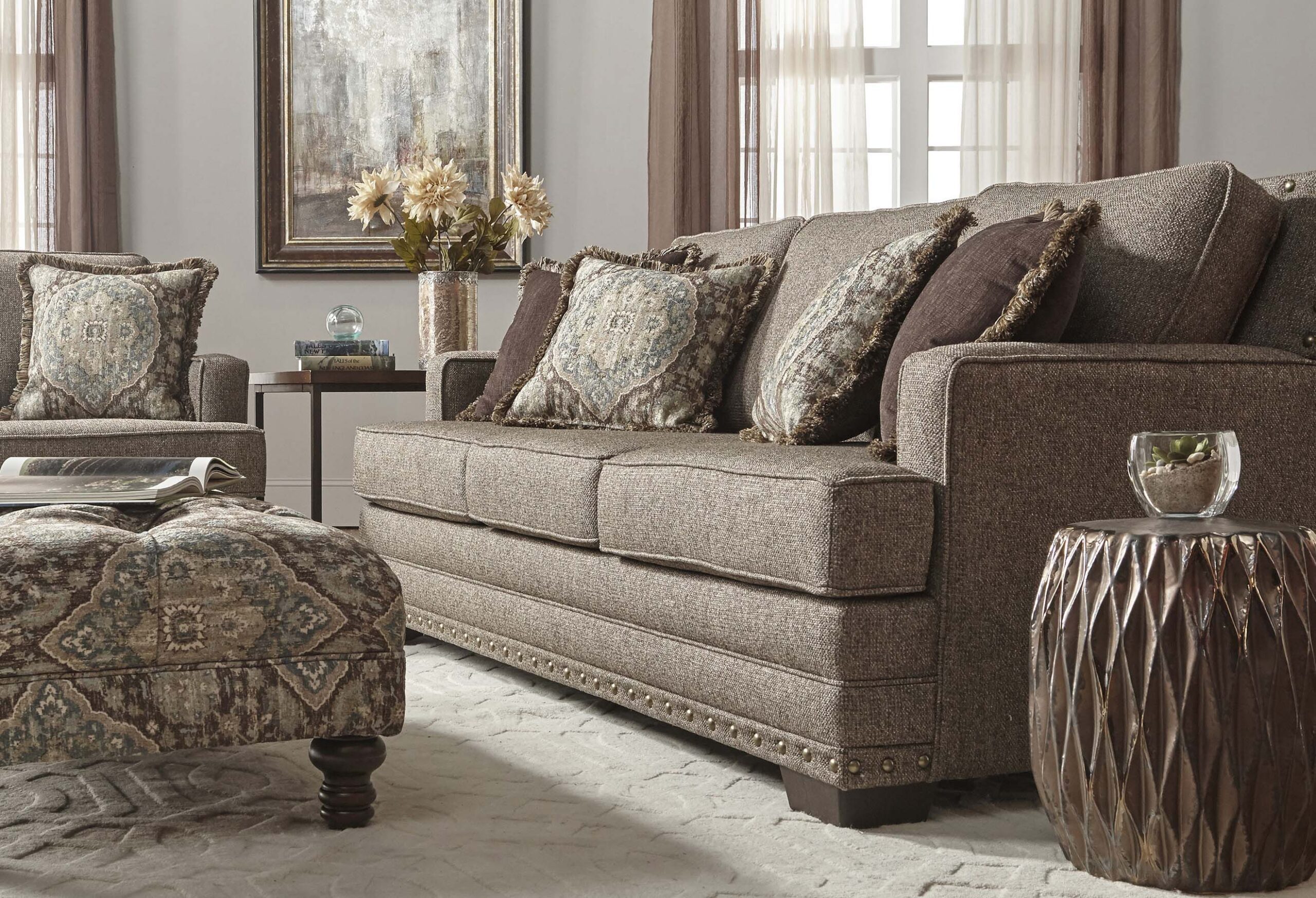 MAL BUCKHORN Barn Style Sofa and Loveseat 2 Piece Set